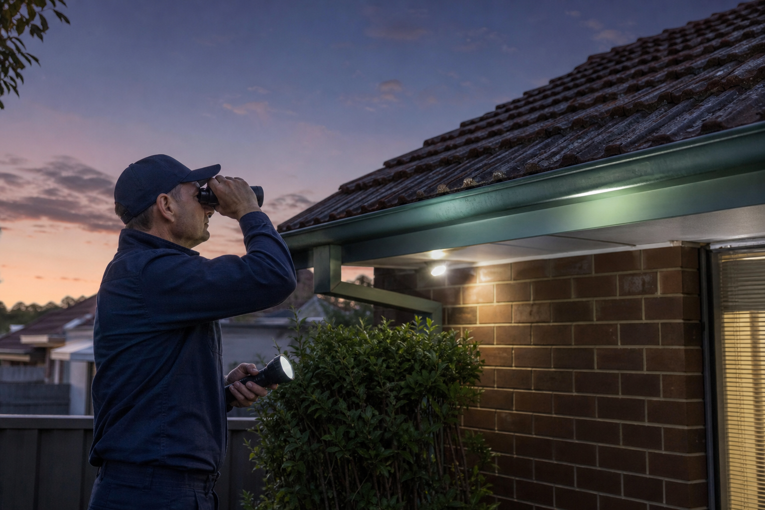 Melbourne roofline where a dead possum may be located